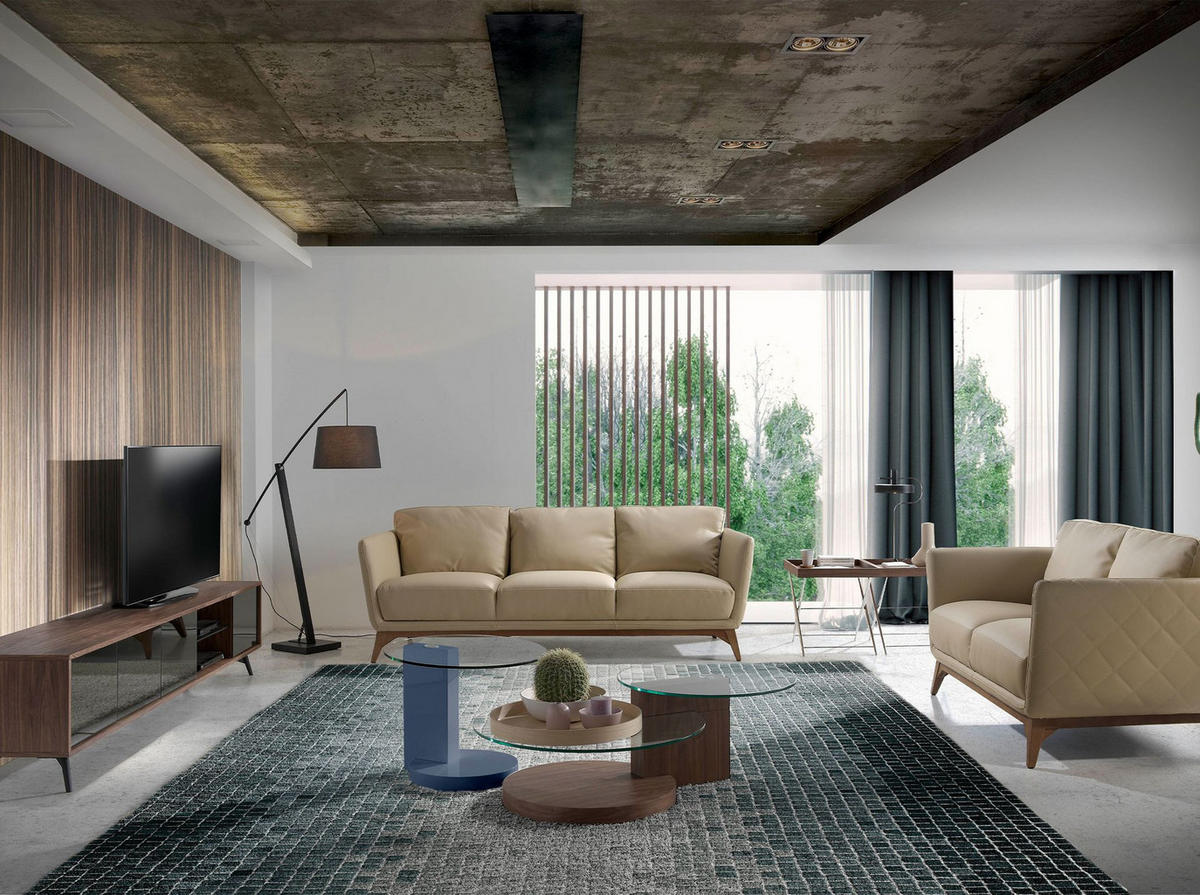 ECKTISCH Rechteckiger Ecktisch Nussbaum und verchromter Stahl 61/48/51 cm - Edelstahlfarben/Nussbaumfarben, Holz/Metall (48/61/51cm) - ANGEL CERDA