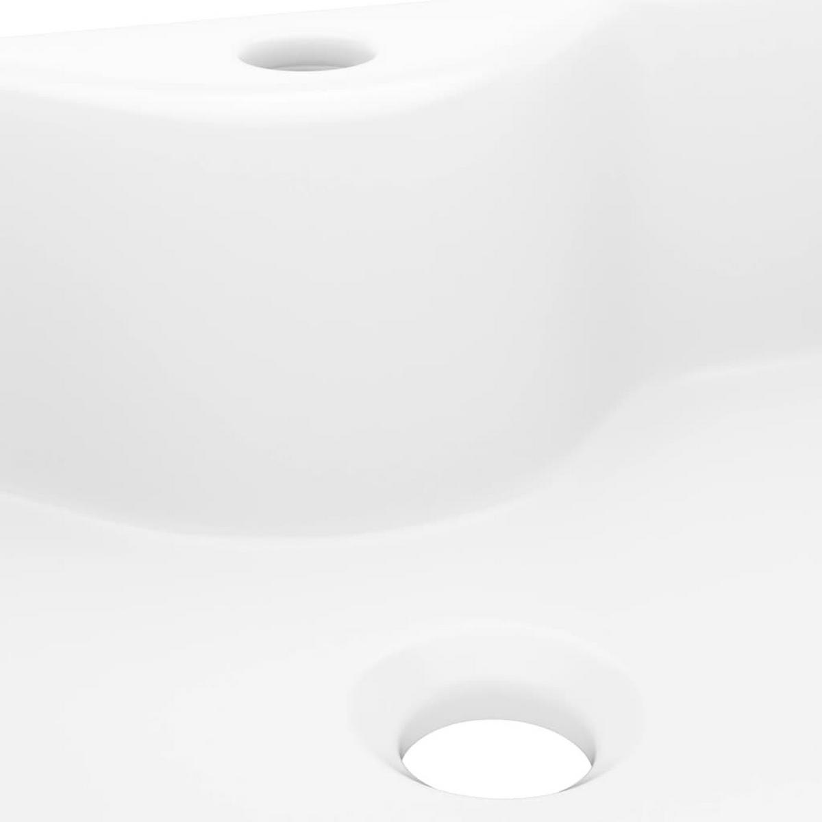 WASCHBECKEN mit Hahnloch 48/37/13,5 cm aus Keramik Weiß - Weiß, Keramik (48/13.5/37cm) - vidaXL