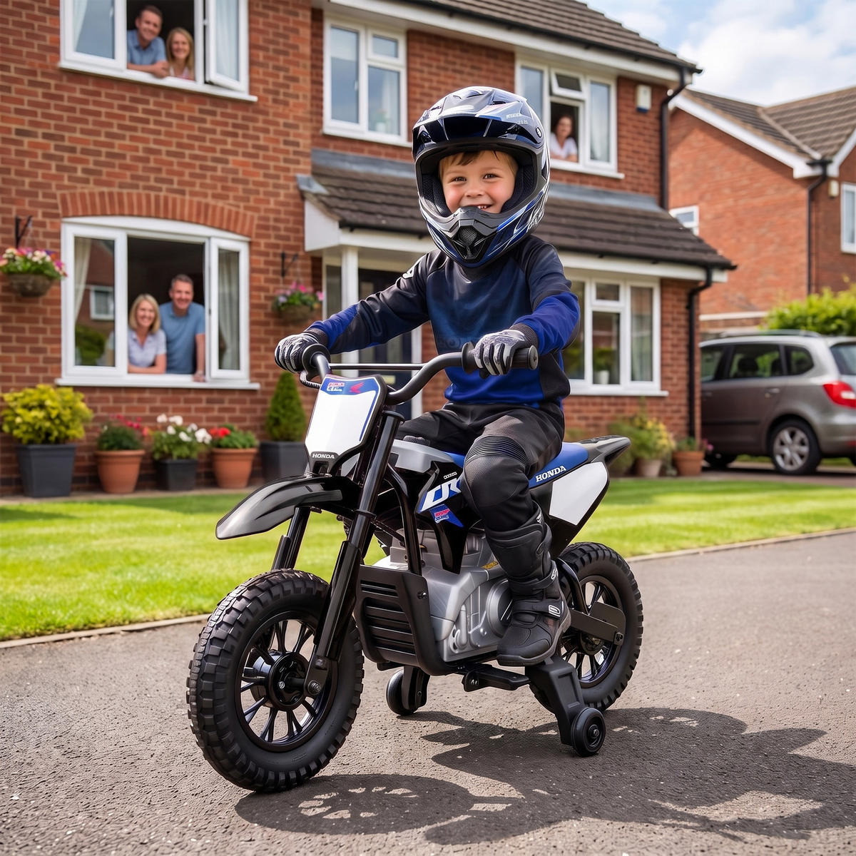 KINDER Motocross Stahl Kunststoff Schwarz - Schwarz, Metall (104/55/67cm) - AIYAPLAY
