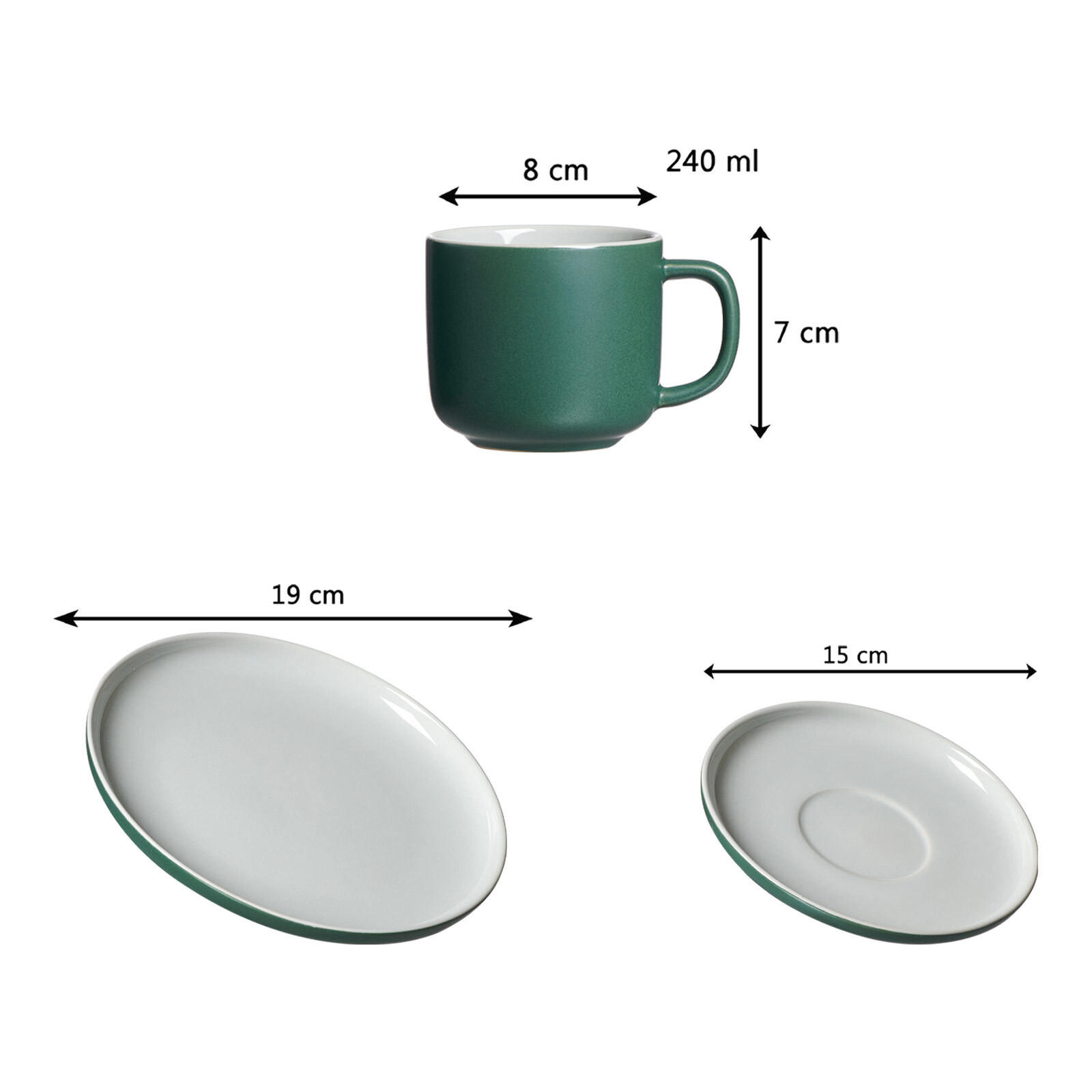 KAFFEESERVICE Jasper grün 12er Set - Grün, Keramik (1/1/1cm) - Ritzenhoff Breker