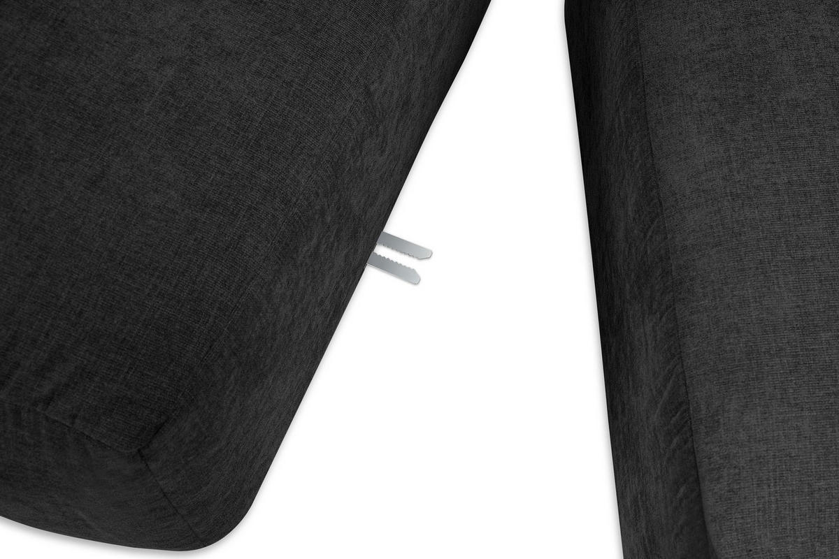 ECKMODULSOFA-LINKS BUFFO 6-Sitzer mit extrem weicher Sitzfläche, Gewebestoff, graphit - Graphitfarben, Textil (377/180cm) - KONSIMO®
