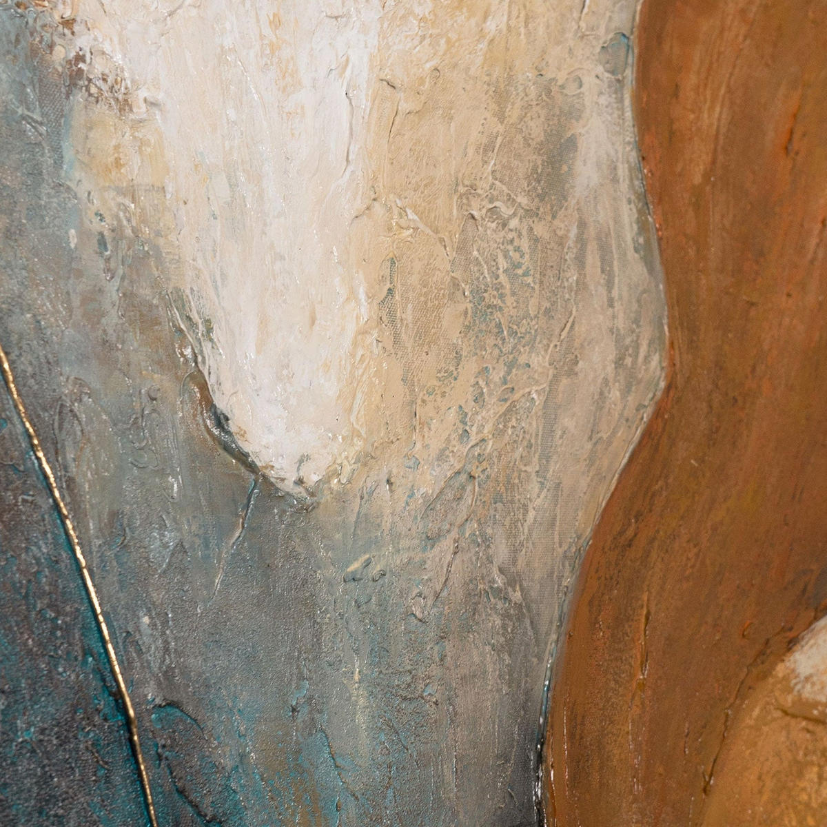 GEMÄLDE Wind und Gold Schattenfugenrahmen Eichefarben 60x40 cm - Eichefarben, Holz (60/40cm) - YS-art gallery