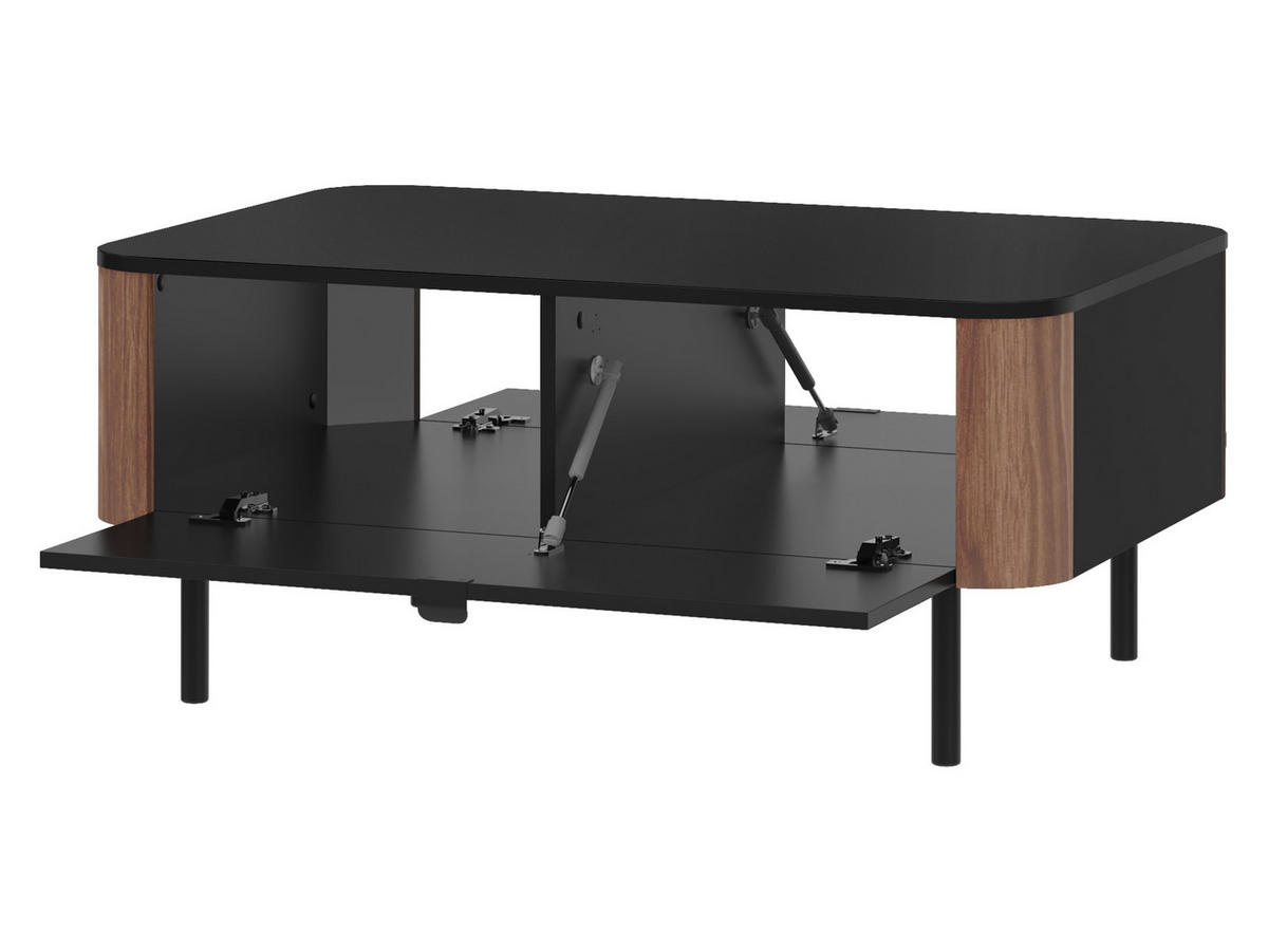 COUCHTISCH Pero 05 - Nussbaumfarben/Schwarz, Holzwerkstoff/Metall (68/104/46cm) - MIRJAN24