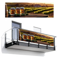 BALKON-SICHTSCHUTZ Bier - Hopfen - Landschaft - Grün, Kunststoff (300/90cm) - MuchoWow