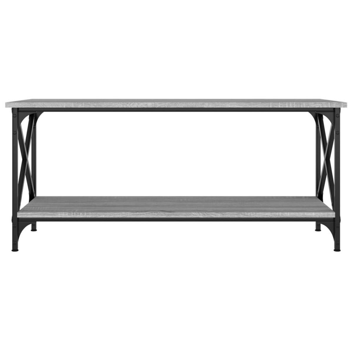 COUCHTISCH Grau Sonoma 100x45x45 cm Holzwerkstoff und Eisen - Grau, Holzwerkstoff (100/45/45cm) - furnicato
