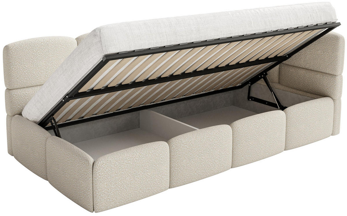 KINDERBETT Cloudy Hellbeige 120 x 200 cm - Ecru/Schwarz, Kunststoff/Textil (120/200cm) - Selsey