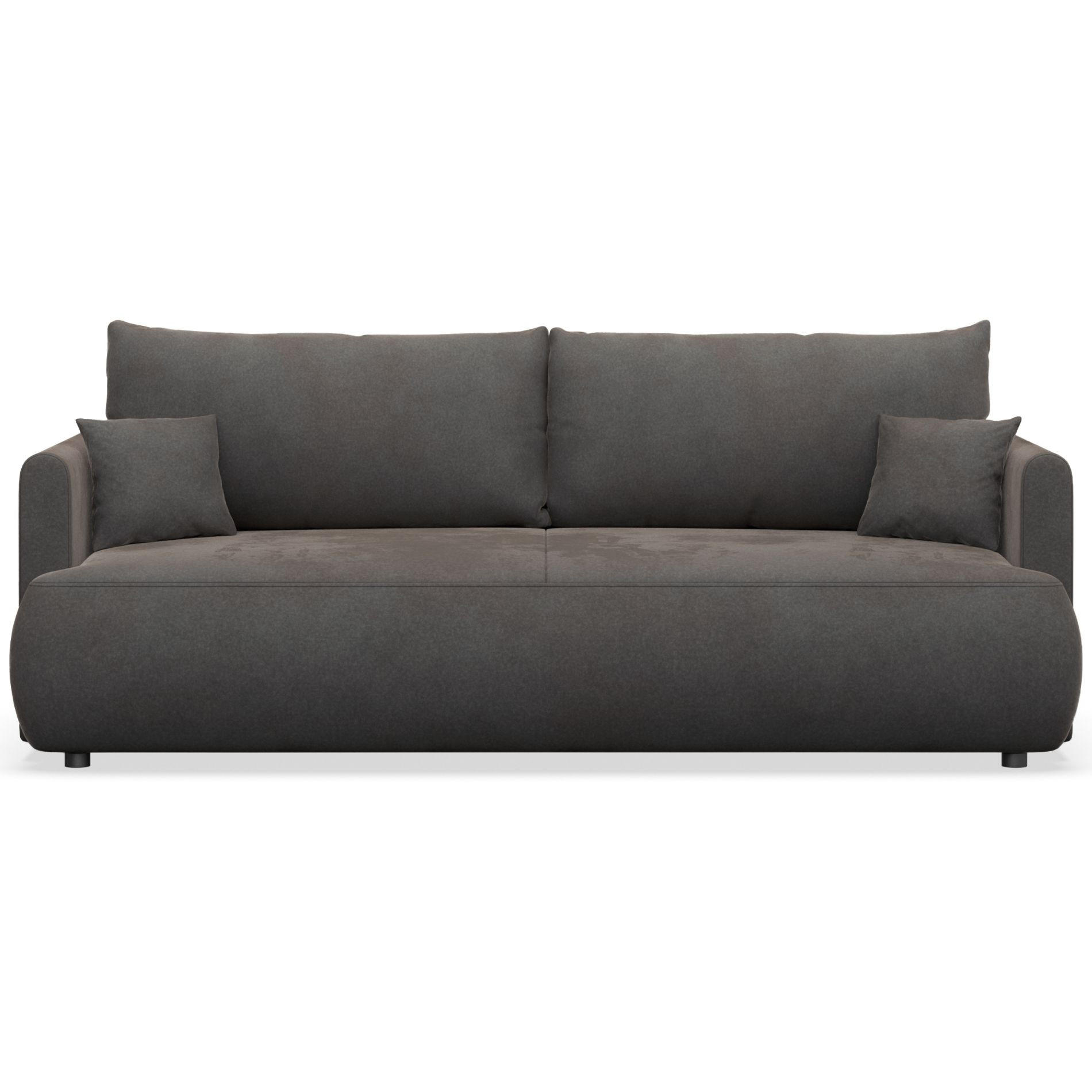 3-SITZER SOFA Ovo Mini Dunkelgrau Velours Easy-Clean - Dunkelgrau/Schwarz, Kunststoff/Textil (226/90/97cm) - Selsey