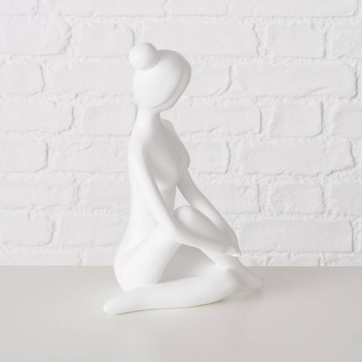 YOGA Figur 29 cm - Weiß, Kunststoff (15/29/20cm) - Boltze Home
