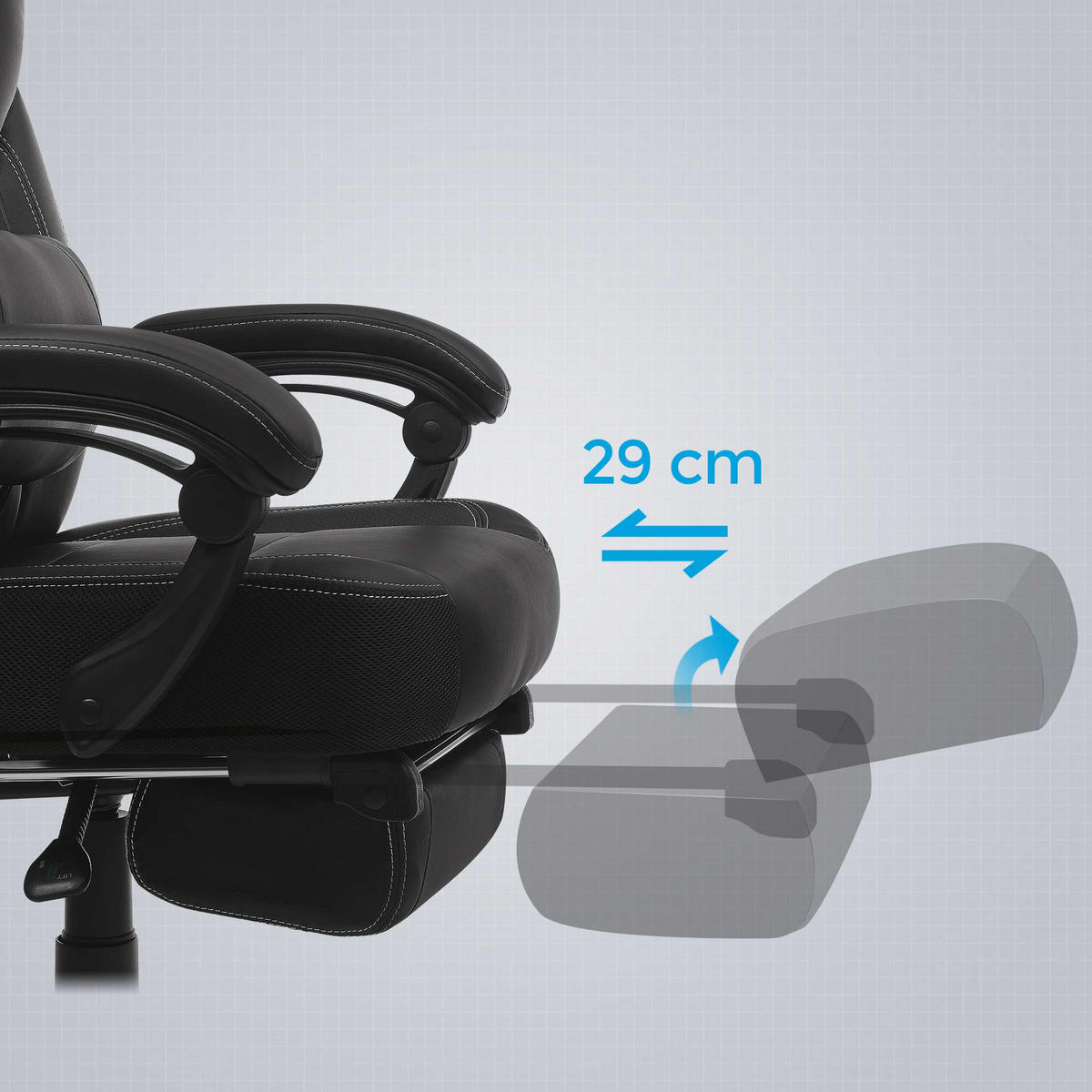 GAMING STUHL SCHREIBTISCHSTUHL - Schwarz, Leder (64/128/70cm) - Hansiro