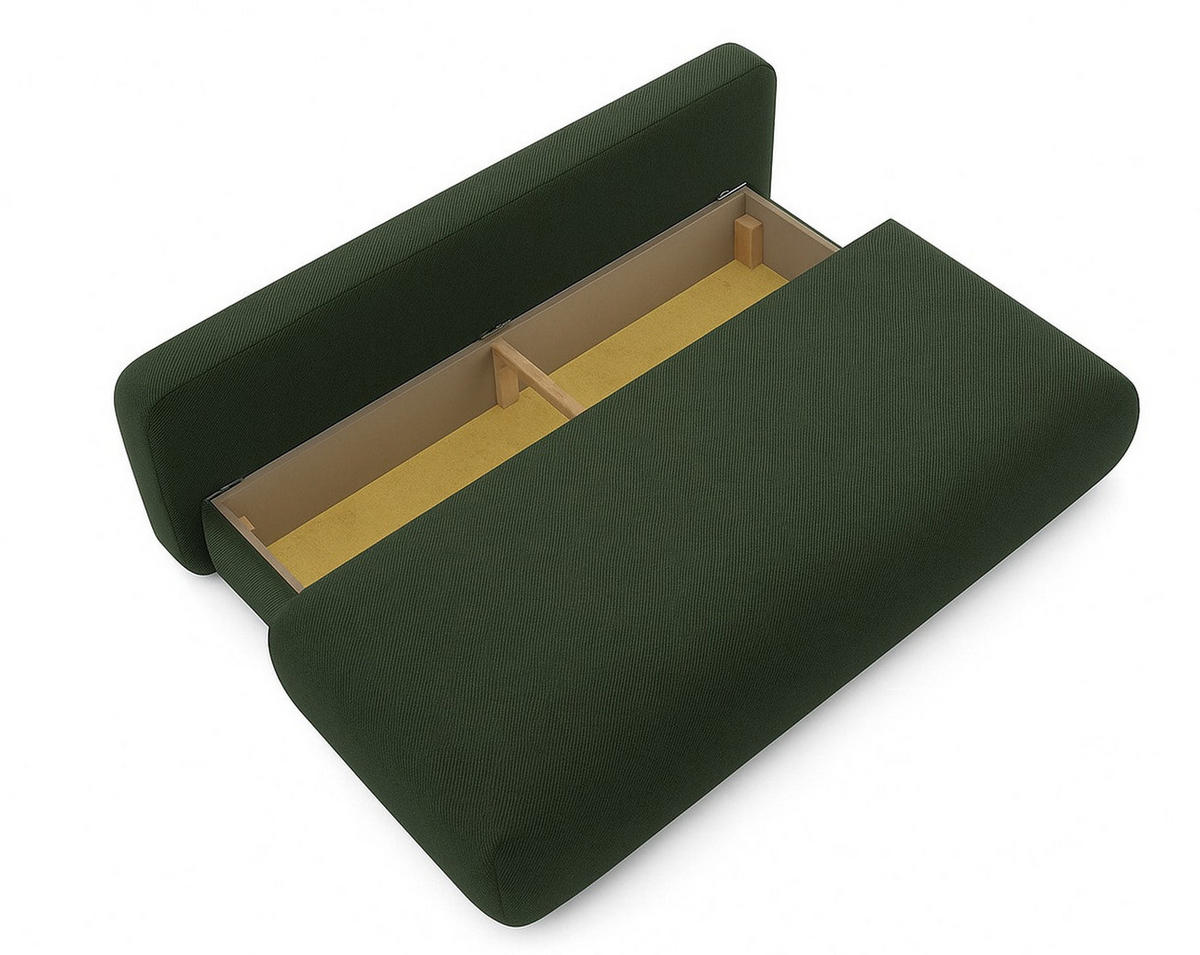 SCHLAFSOFA OTO, Sofa mit Schlaffunktion und Bettkasten, Farbe: Grün, Velourstoff - Grün, Textil (206/90/92cm) - Sepro Meble