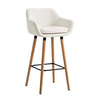 BARHOCKER Grande, Gestell Holz, Kunstleder Weiß - Weiß/Braun, Holz/Kunststoff (55/99/46cm) - TPFLiving
