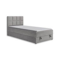 BOXBETT PETER 120/200 in Velours Hellgrau - Hellgrau, Holz/Holzwerkstoff (120/200cm) - Deine Möbel 24