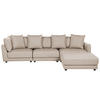 3-SITZER-SOFA beige mit Ottomane Sigtuna - Beige/Schwarz, Textil (300/86/102cm) - Beliani