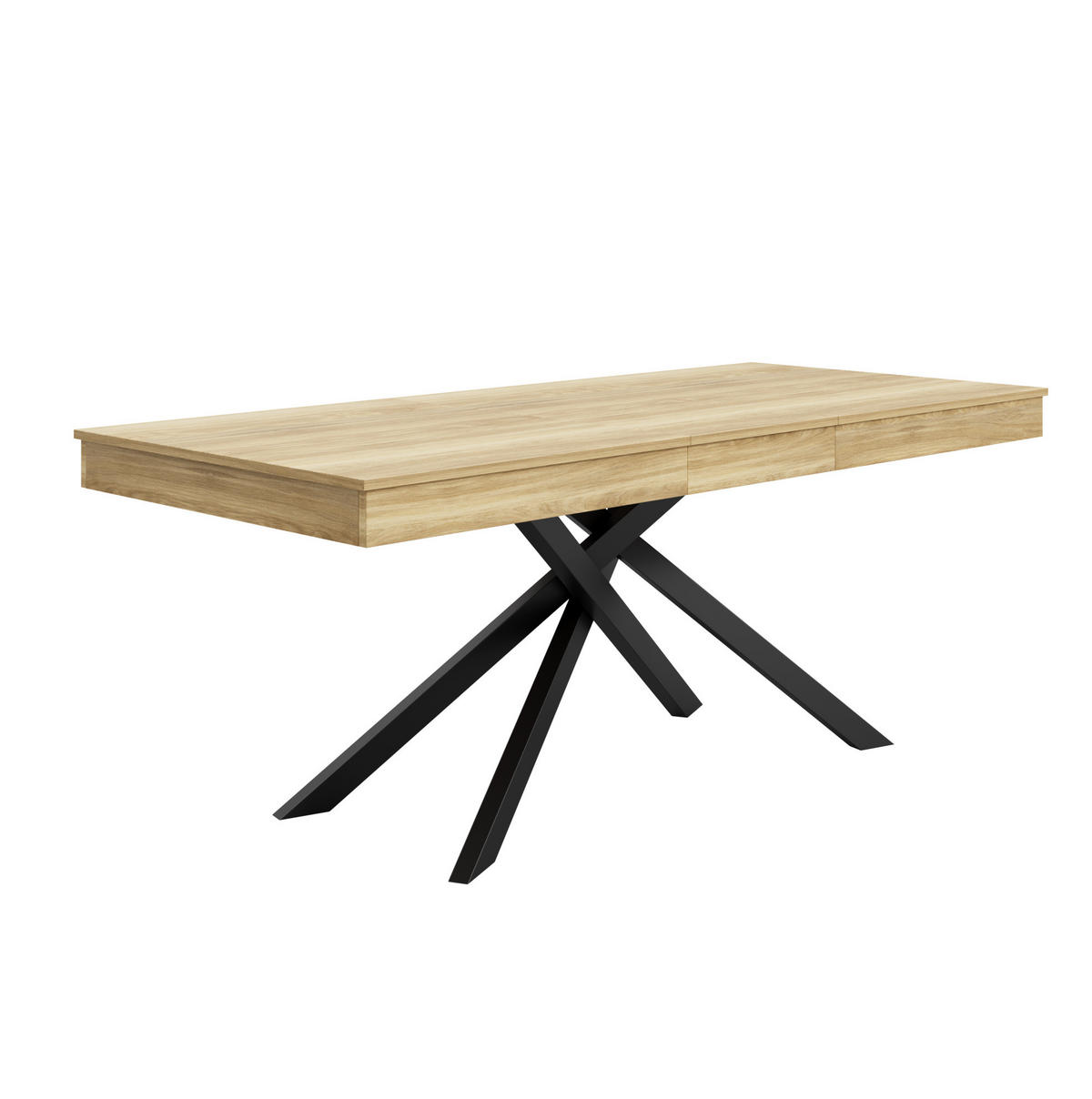 ESSTISCH ausziehbar 140-180 cm MDF Eichefarben - Braun, Metall (180/80/76cm) - Meubliv