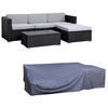 GARTENLOUNGE Set mit Haube - Schwarz, Kunststoff - SVITA