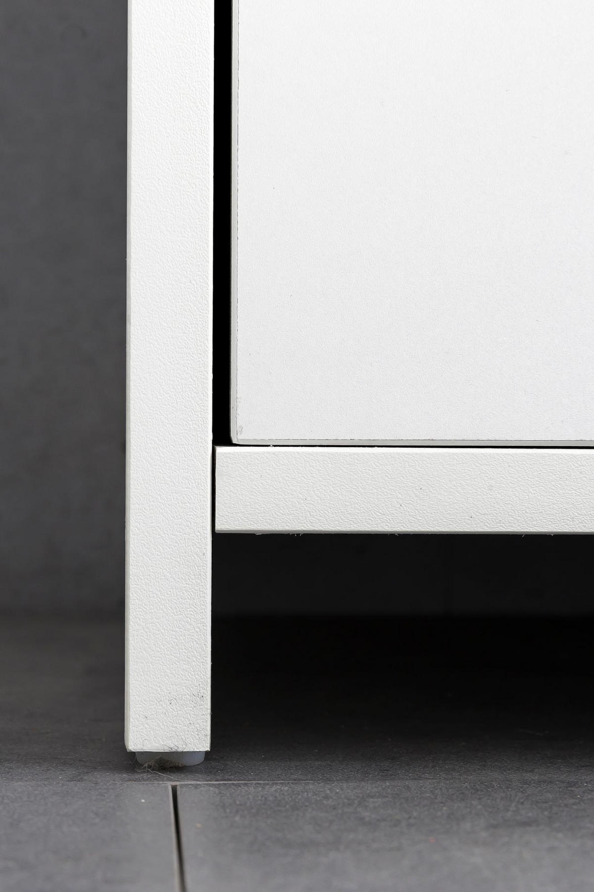 BADSCHRANK Weiß 30x95,5x30 cm aus Melamin mit kratzfester Oberfläche - Schwarz/Weiß, Holz/Metall (30/96/30cm) - KADIMA DESIGN