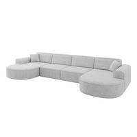 WOHNLANDSCHAFT MARI-U2 - 388x171x79 cm Grau Tissu - Schwarz/Grau, Holzwerkstoff/Kunststoff (388/79/171cm) - ALTDECOR