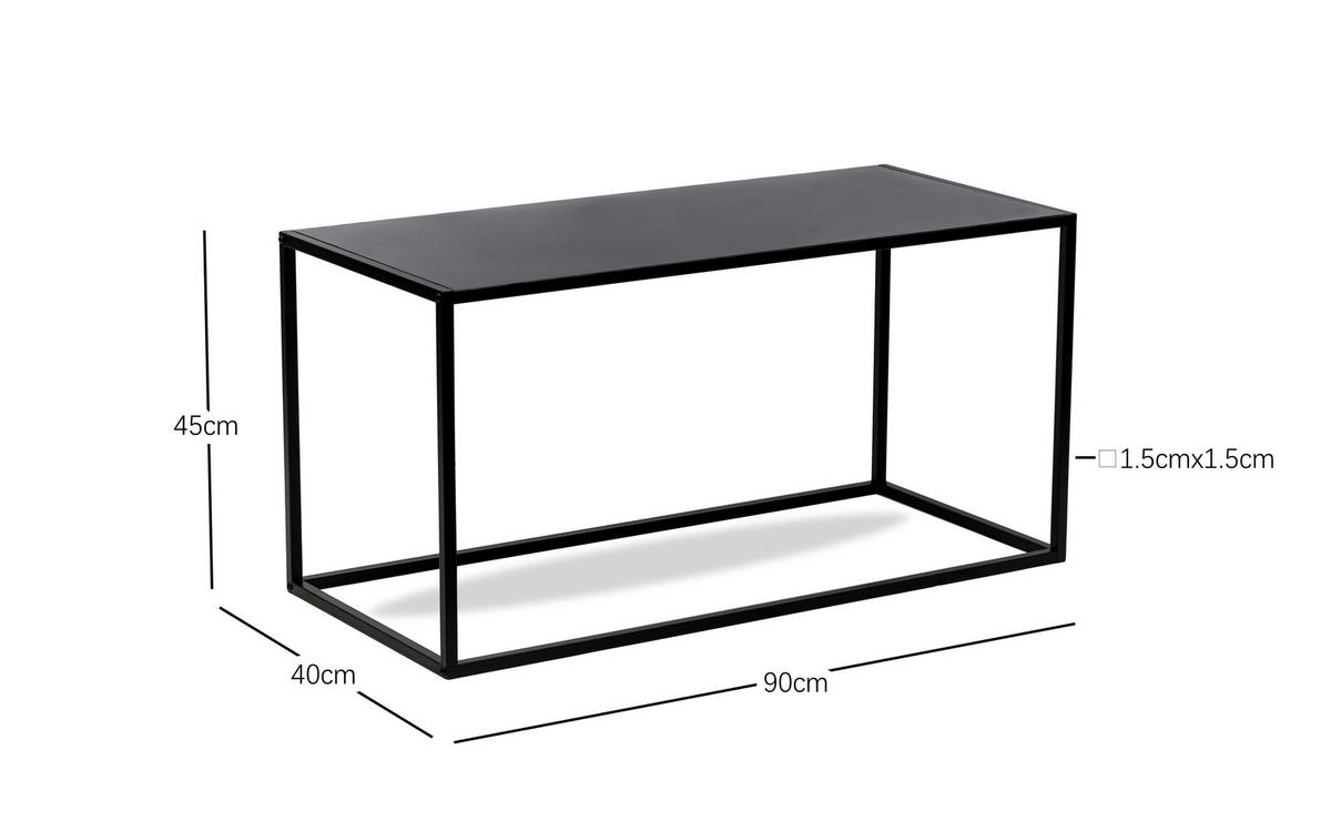 COUCHTISCH Rechteckig Schwarz 90 x 40 x 45 cm - Schwarz, Metall (40/90/45cm) - Nordlys