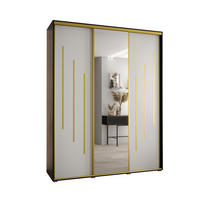 SCHWEBETÜRENSCHRANK 235,2/200/45 3-türig - Goldfarben/Schwarz, Holz/Metall (200/235/45cm) - Abiks Möbel