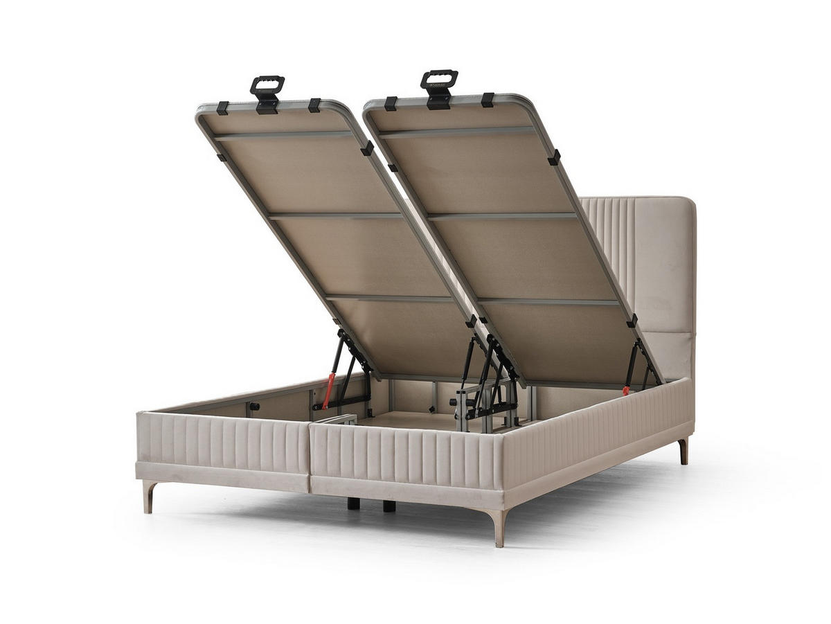 POLSTERBETT Winart 100x200 Beige - Beige, Textil/Metall (100/200cm) - Villa Möbel