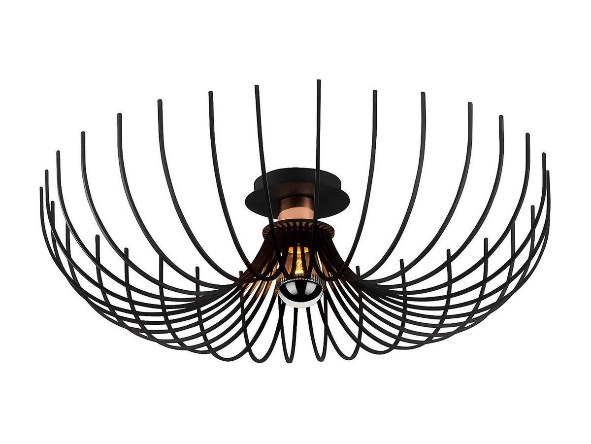 DECKENLEUCHTE - 56 cm x 56 cm - metall - schwarz Aspendos - Schwarz, Metall (56/56/16cm) - Vente-Unique