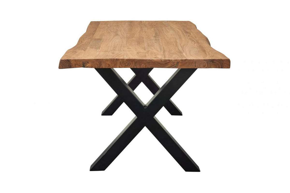 ESSTISCH 180x90 cm, Akazienholz, Naturell-Schwarz - Naturfarben, Holz (180/90/76cm) - dasmöbelwerk
