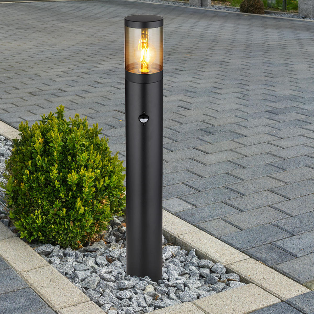 LED STEHLEUCHTE Schwarz Metall RGB - Schwarz, Metall (14/14/80cm) - Globo Lighting