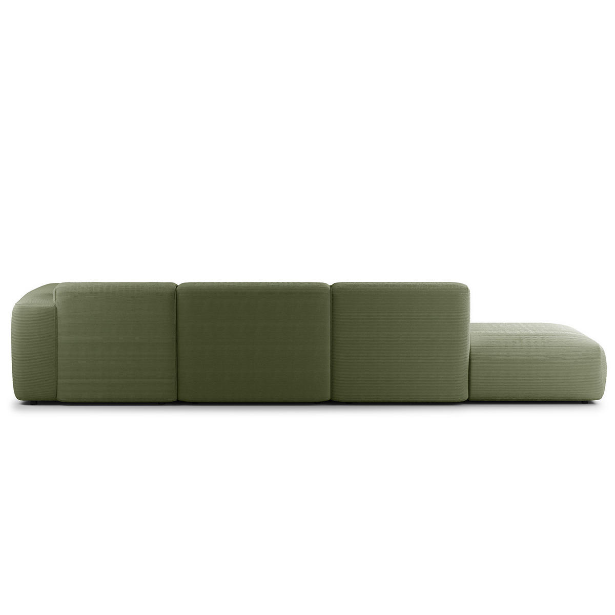 ECKSOFA mit Chaiselongue - Dunkelgrün/Schwarz, Kunststoff/Textil (290/173cm) - home24