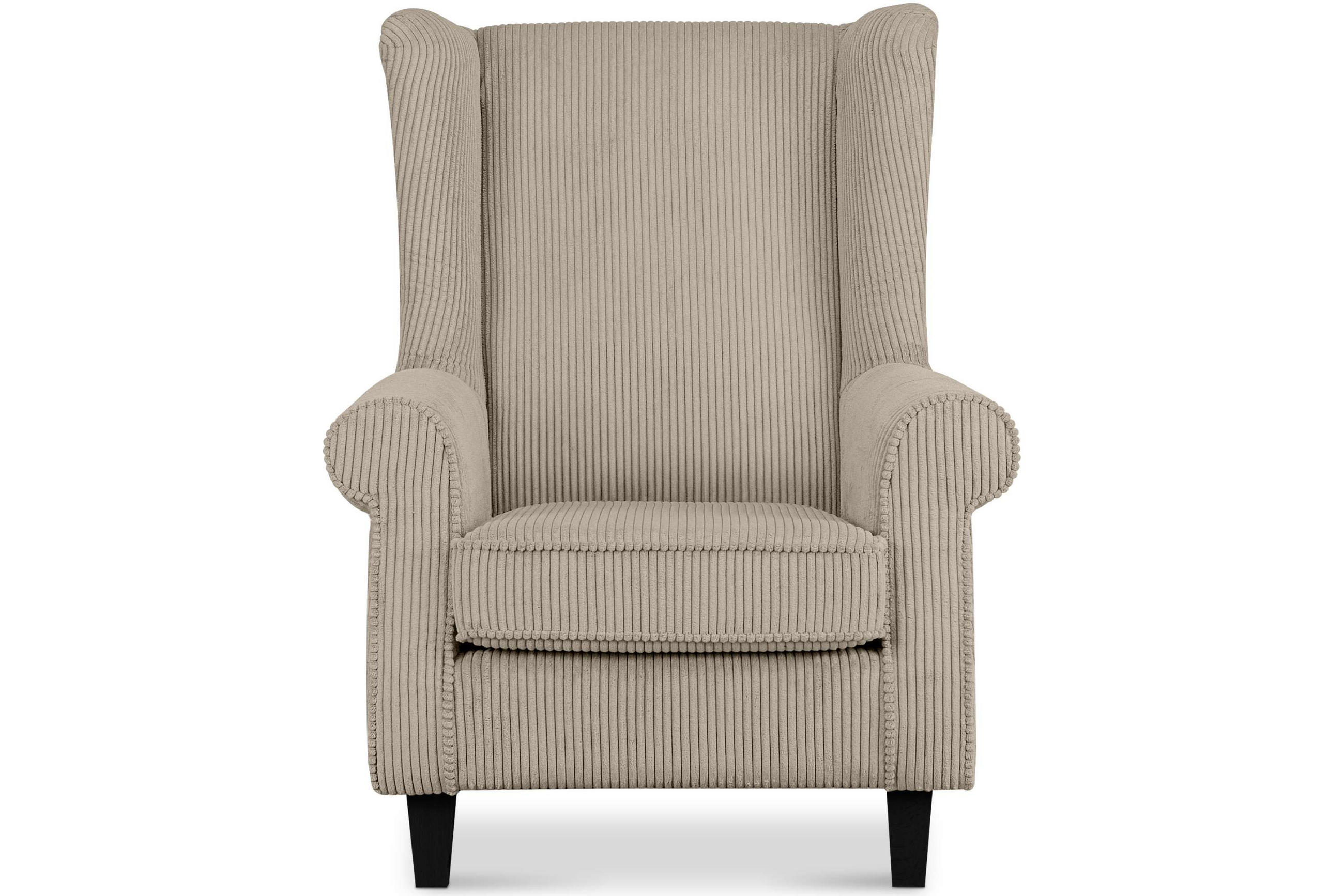 Thumbnail - Konsimo® Ohrensessel, Beige, Textil, Buche, Rechteckig, 82x105x97 cm, Hergestellt in Europa, Wohnzimmer, Sessel, Ohrense...