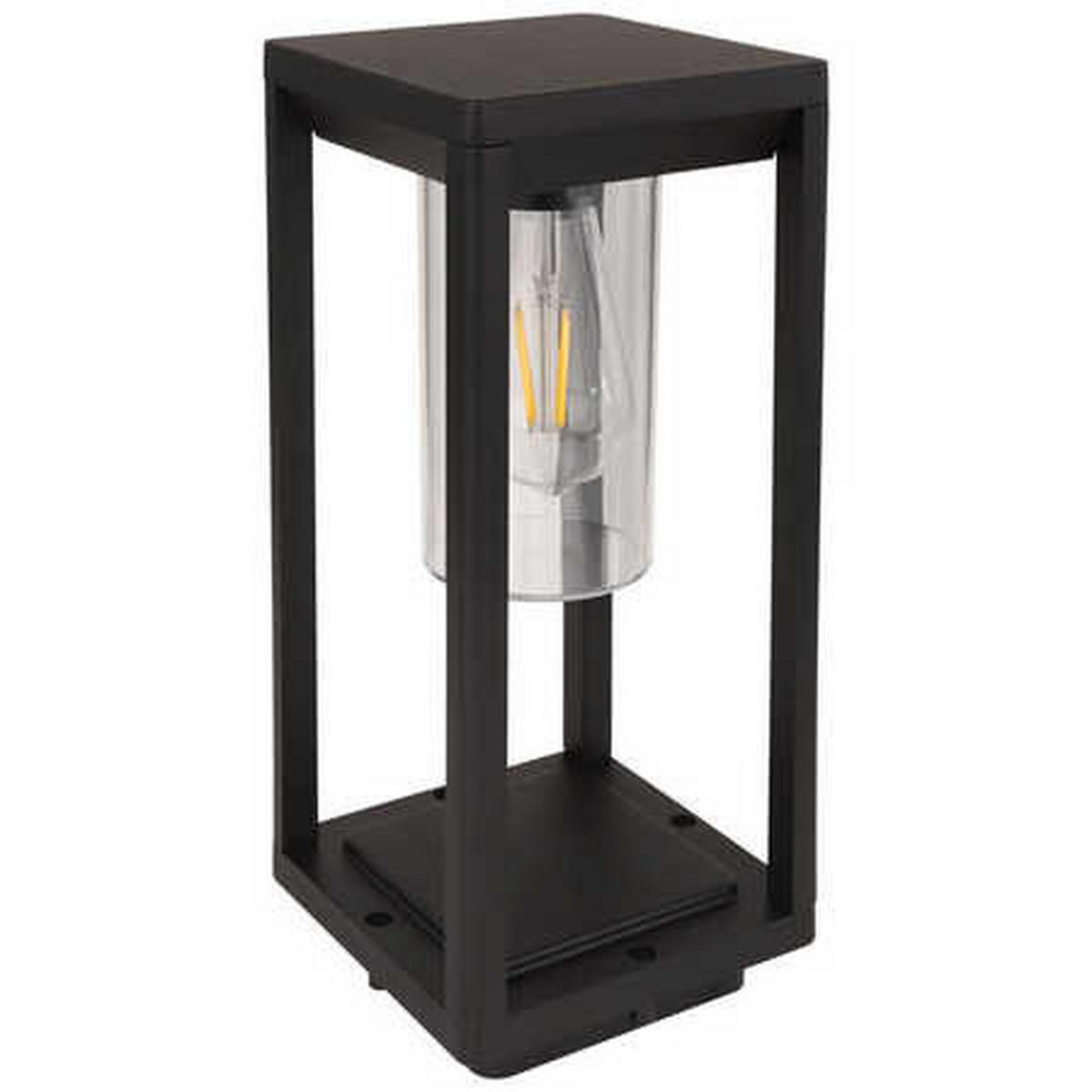 LED STEHLEUCHTE ALU Schwarz-matt Klar - Schwarz, Metall (15/15/35cm)