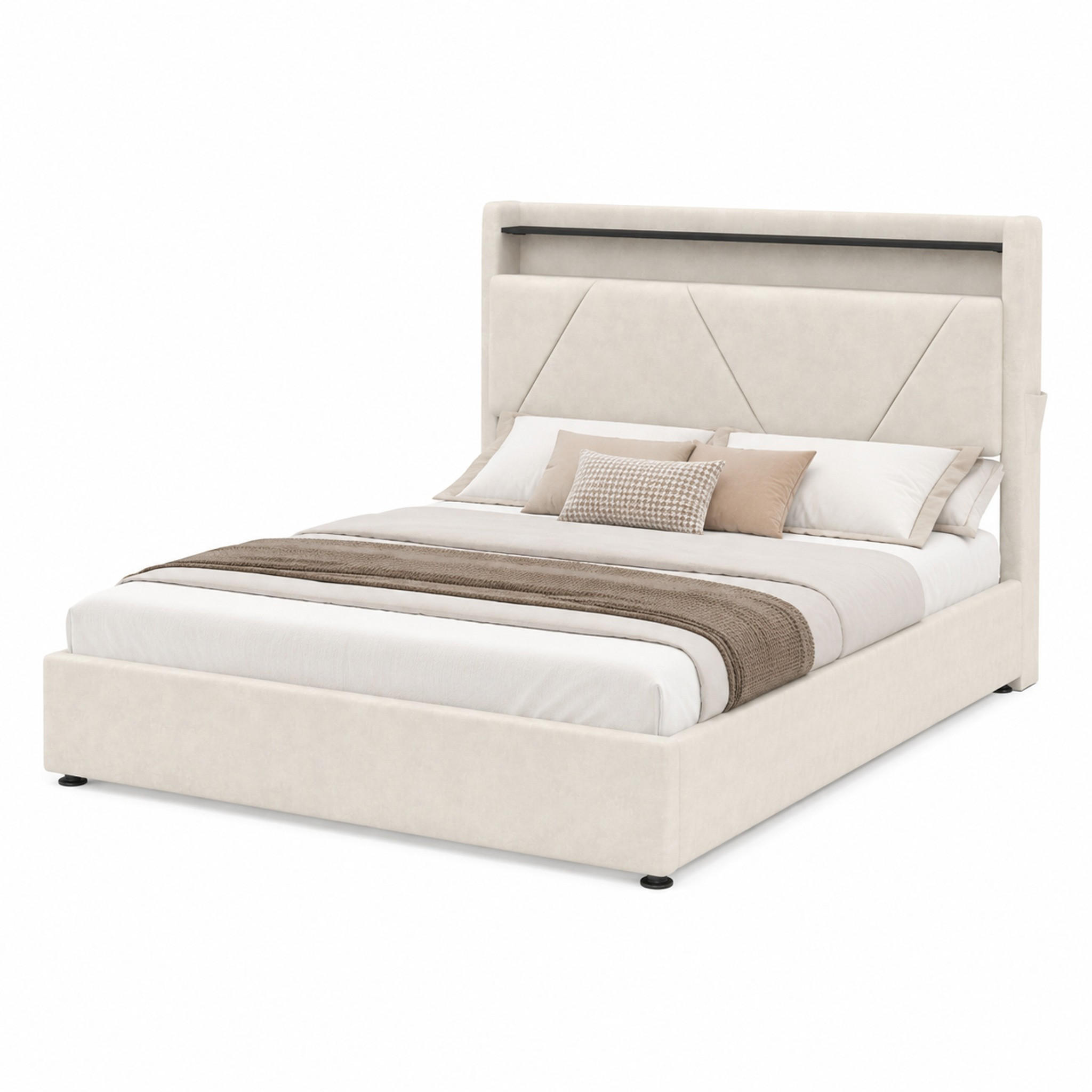 Beauniv Bett Beige 140x200 cm