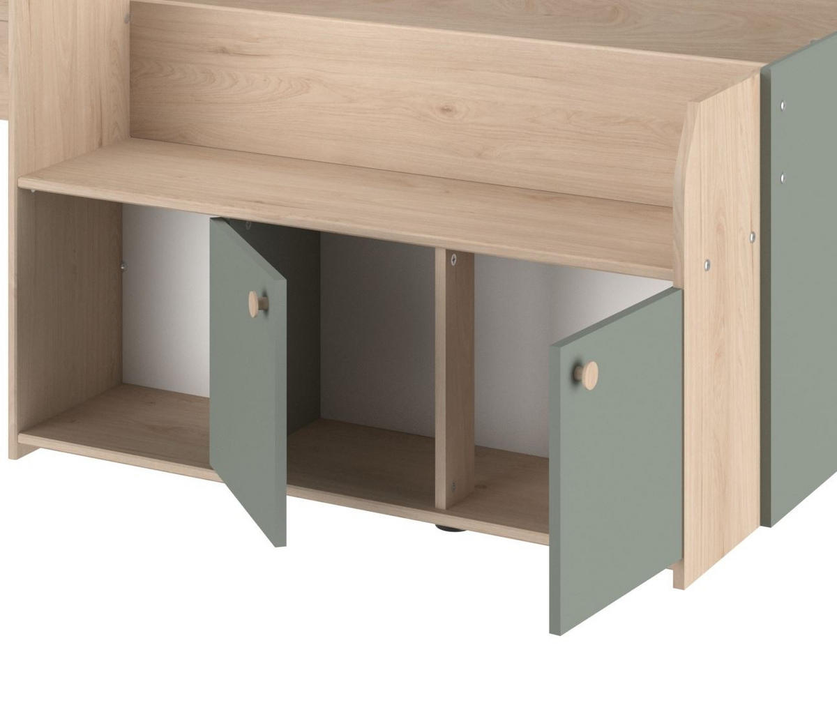 HOCHBETT halbhoch Parisot Jade 90x200 Holznachbildung Grün/Eiche - Eichefarben/Grün, Kunststoff (90/200cm) - 58aufmkessel