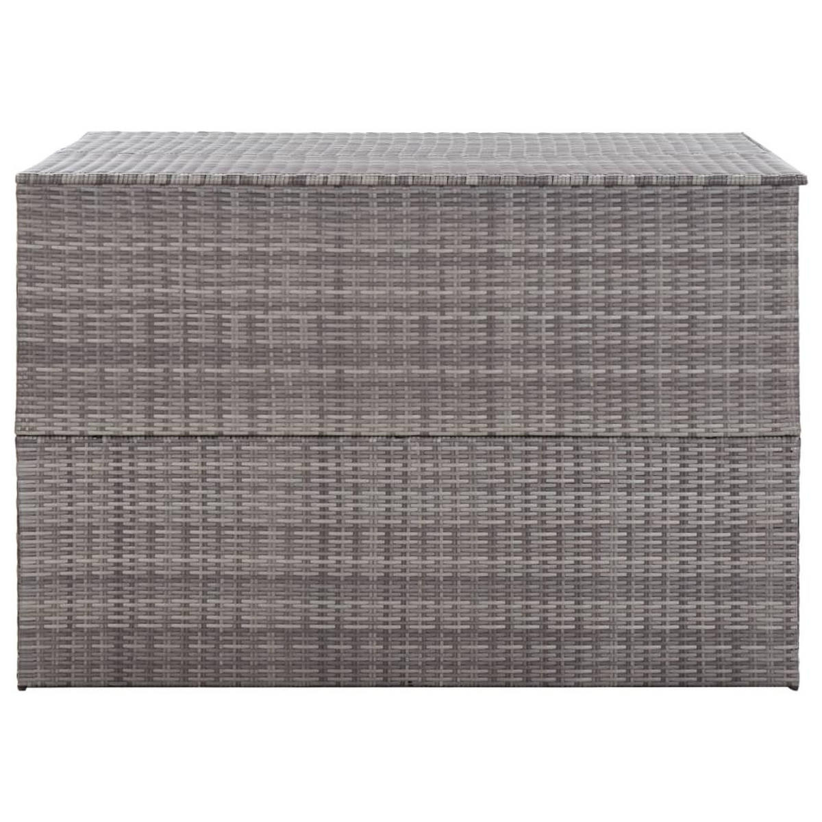 GARDEN-AUFLAGENBOX Grau 150x100x100 cm Poly Rattan - Grau, Kunststoff (150/100/100cm) - furnicato