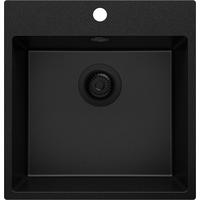 SPÜLBECKEN Riga, 2-er set Alles Schwarz 48/50 cm 1 Becken + Ablauf-Set ab 50er Unterschrank - Schwarz, Kunststoff (48/20/50cm) - Primagran