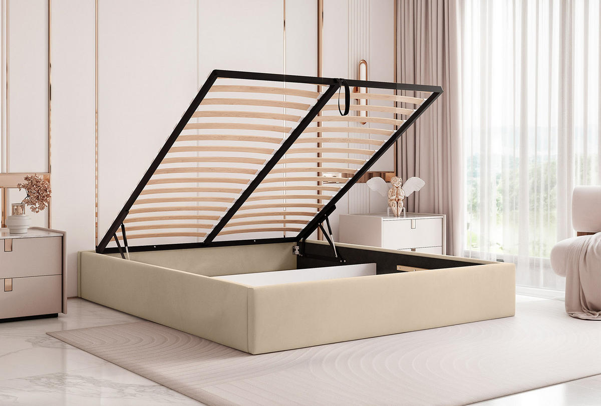 POLSTERBETT Casentico 180x200 cm, Grün - Beige, Textil (180/200cm) - Fedve