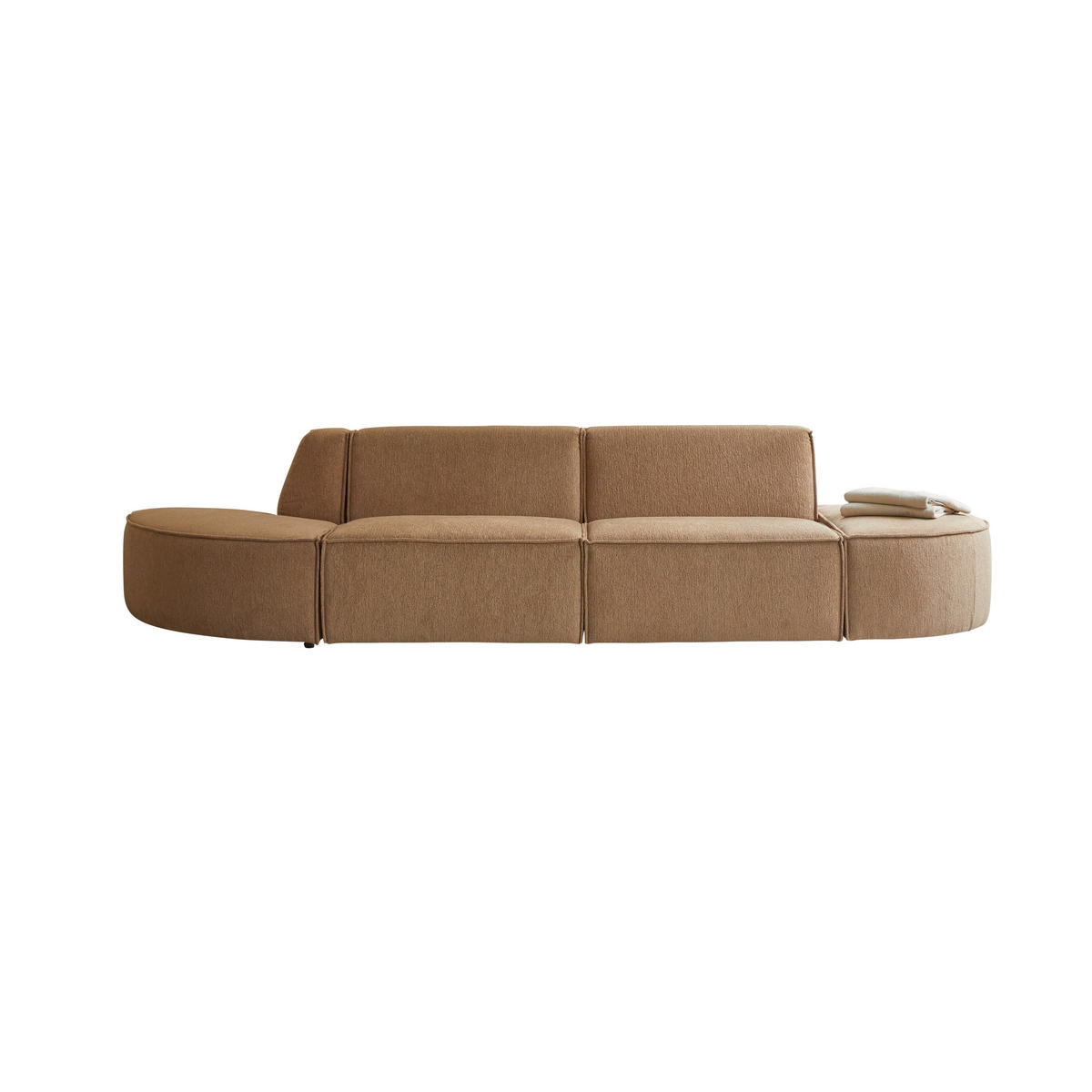 SOFA Dario Braun aus Stoff - Braun, Textil (340/75/93cm) - Tikamoon