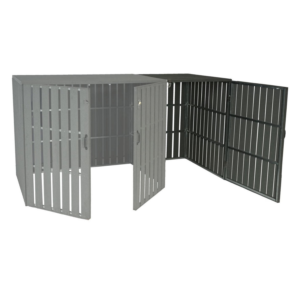 MÜLLTONNENBOX ERWEITERUNG Grau - Grau, Metall (66/115/76cm) - MCW