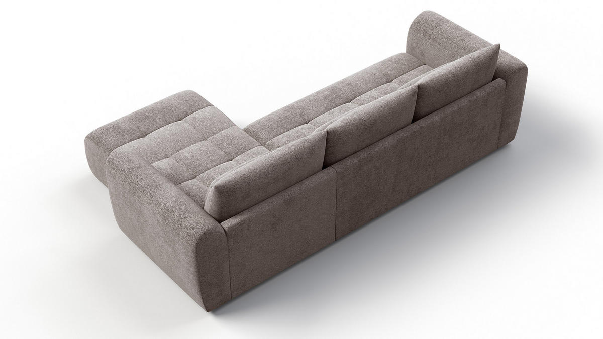 ECKSOFA SORENO 4-Sitzer, dunkelbeige - Beige/Schwarz, Holz/Textil (293/171cm) - Courtois Laville