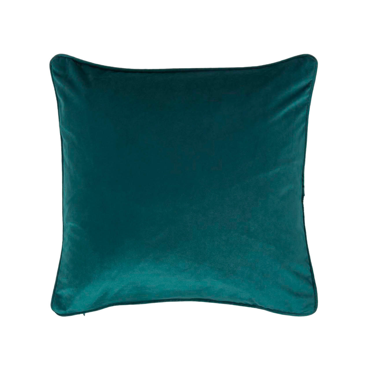 KISSENHÜLLE Samt mit Paspel – dunkelgrün 46/46 cm - Dunkelgrün, Textil (46/46cm) - Homescapes