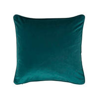 KISSENHÜLLE Samt mit Paspel – dunkelgrün 46/46 cm - Dunkelgrün, Textil (46/46cm) - Homescapes