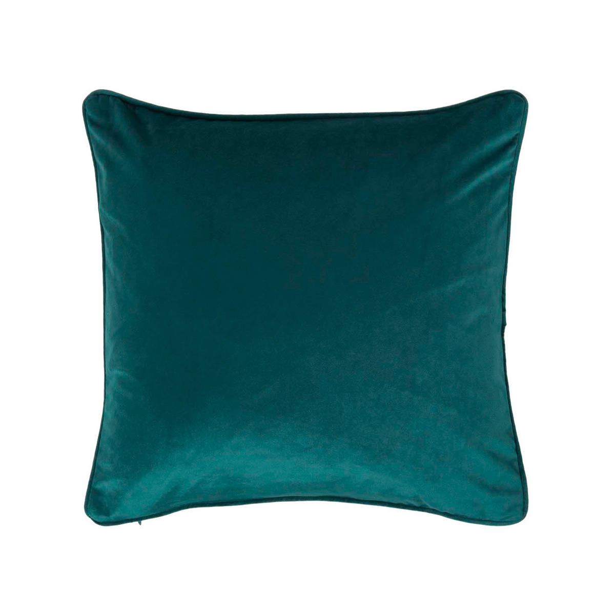 KISSENHÜLLE Samt mit Paspel – dunkelgrün 46/46 cm - Dunkelgrün, Textil (46/46cm) - Homescapes