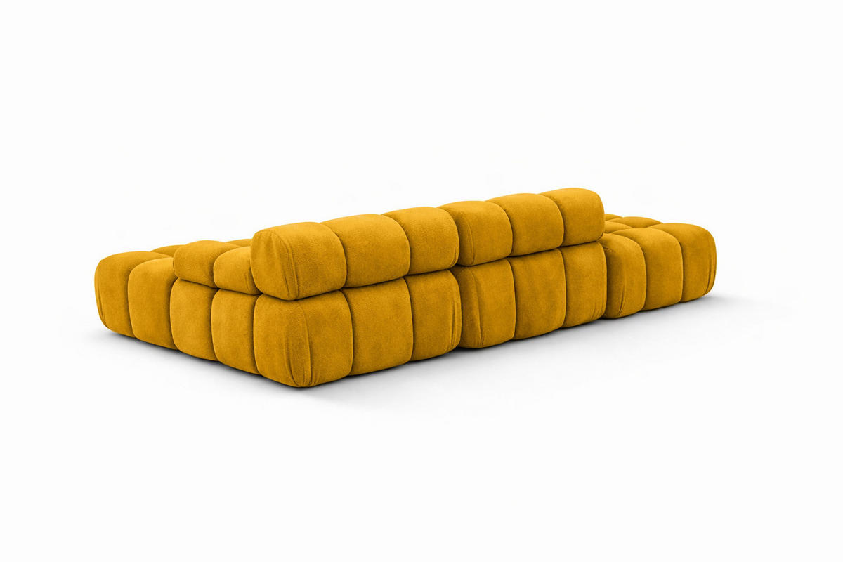 ECKSOFA L-Form Modular Mit Hocker, Veloursstoff Salvador, Gelb, Links, Selia - Gelb, Holz (285/160cm) - Kaiser Möbel