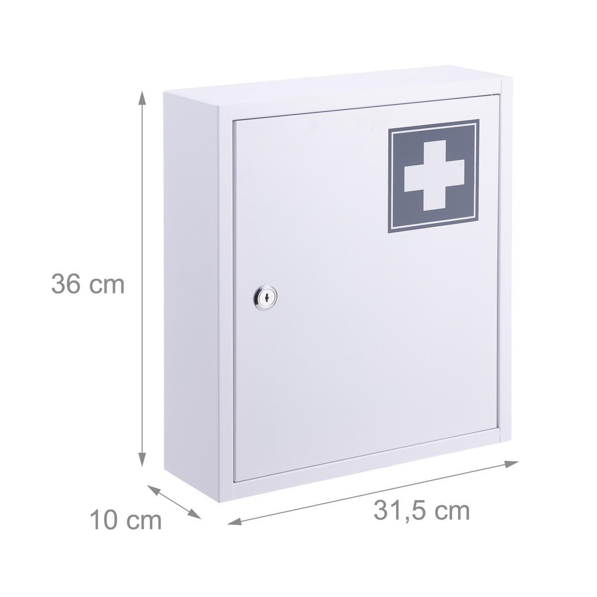 MEDIZINSCHRANK - Grau, Metall (31.5/36/10cm) - Relaxdays