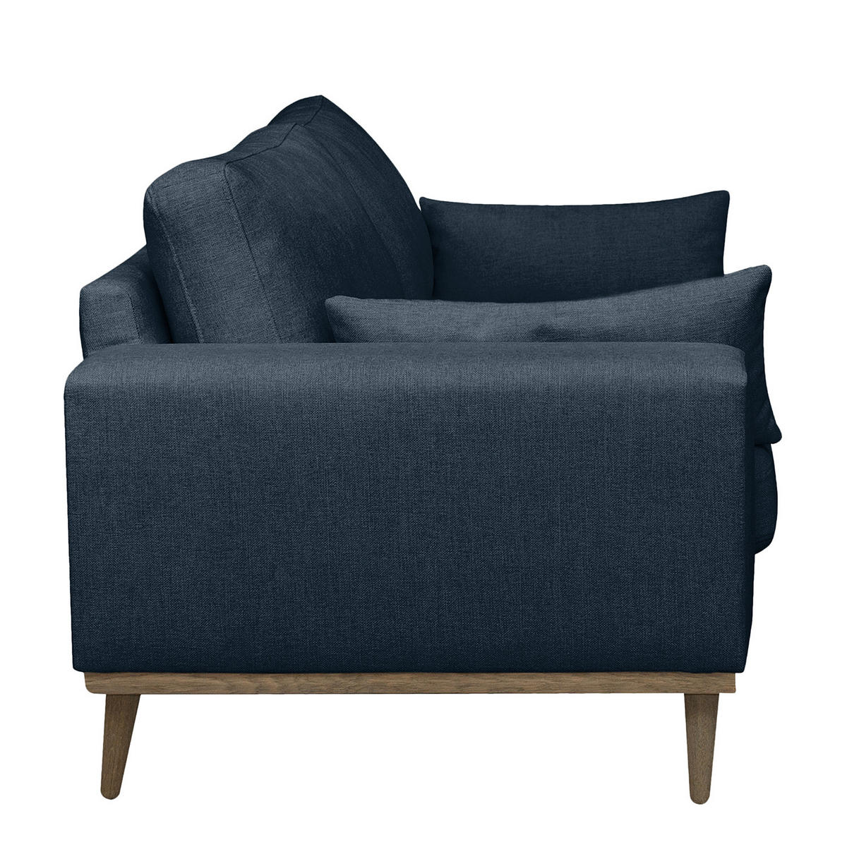 2-SITZER SOFA - Eichefarben/Dunkelblau, Eichenholz/Textil (197/81/88cm) - home24