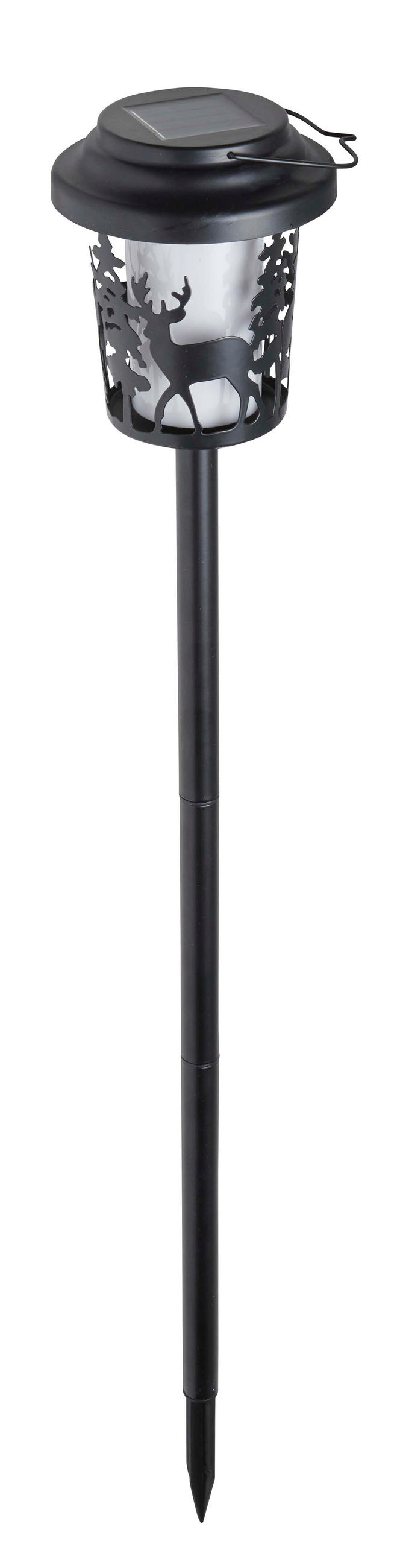 SOLAR-WEIHNACHTS-GARTENLEUCHTE 2in1 Garten Laterne Deko Tischleuchte Dämmerungssensor IP44 Metall Rentier - Weiß, Kunststoff (12/12/80cm) - Northpoint