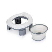 TOILETTENTRAINER Viaggio 2 in 1 grau Töpfchen, faltbar, Tragetasche, Spritzschutz, abnehmbarer Behälter - Grau, Kunststoff (26/28cm) - Chipolino