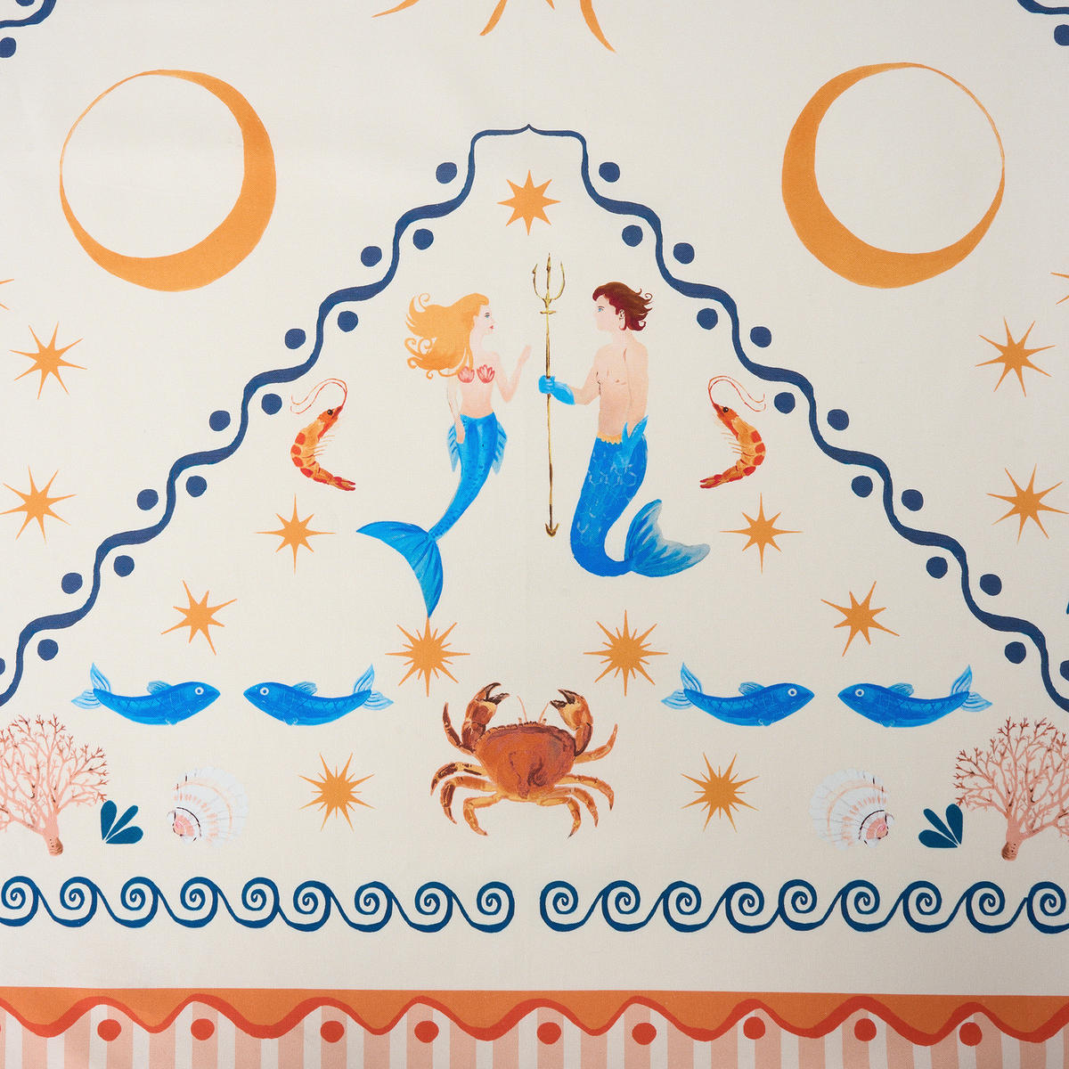 TISCHDECKE Coral Coast 160x160 cm - Multicolor, Textil (160/160cm) - Butlers