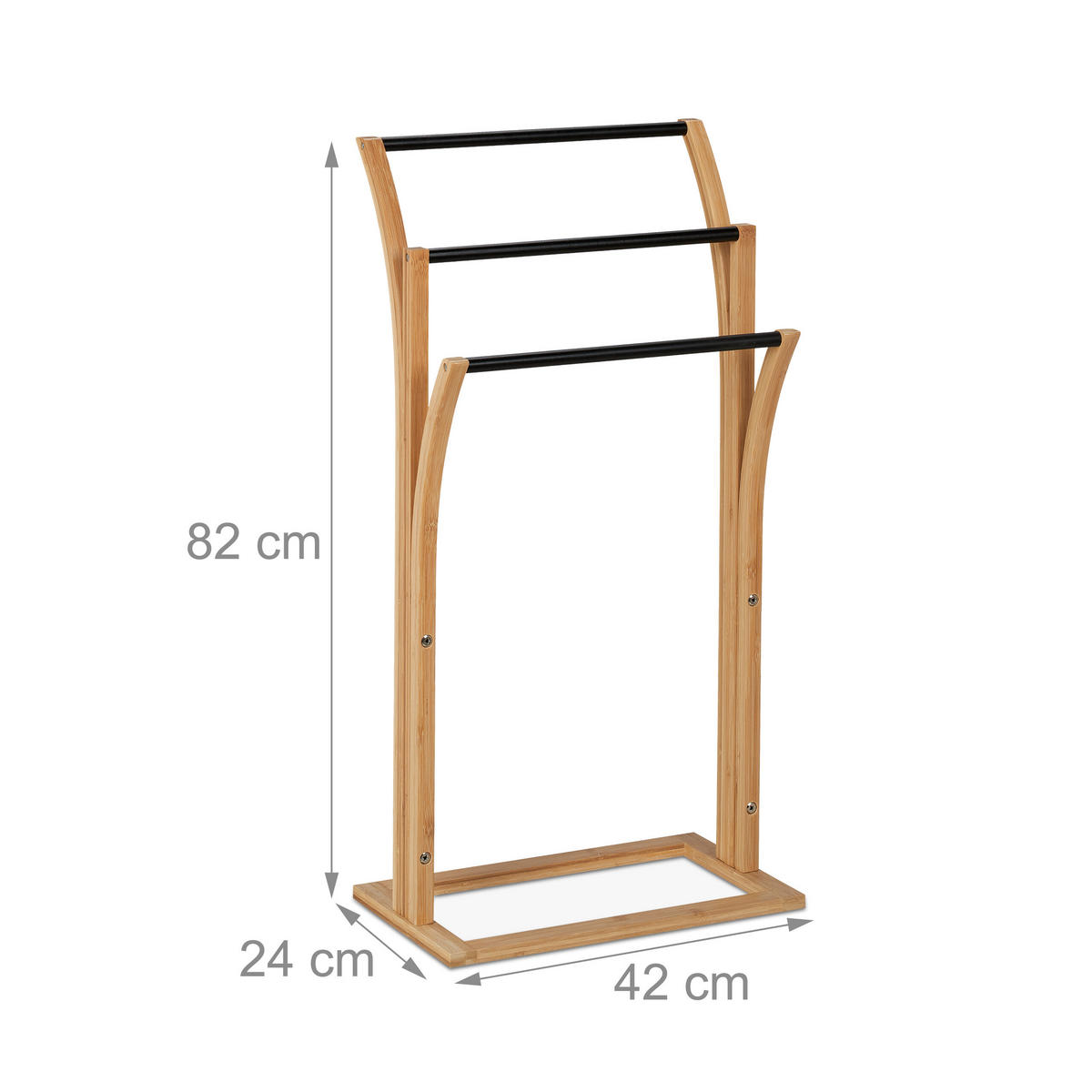 HANDTUCHHALTER - Hellbraun, Holz (42/82/24cm) - Relaxdays