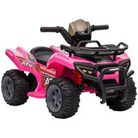 MINI ELEKTRO-QUAD KINDER, Schwarz/Grün/Rosa/Rot, Metall+ PP-Kunststoff - Rosa, Metall (70/42/45cm) - HOMCOM