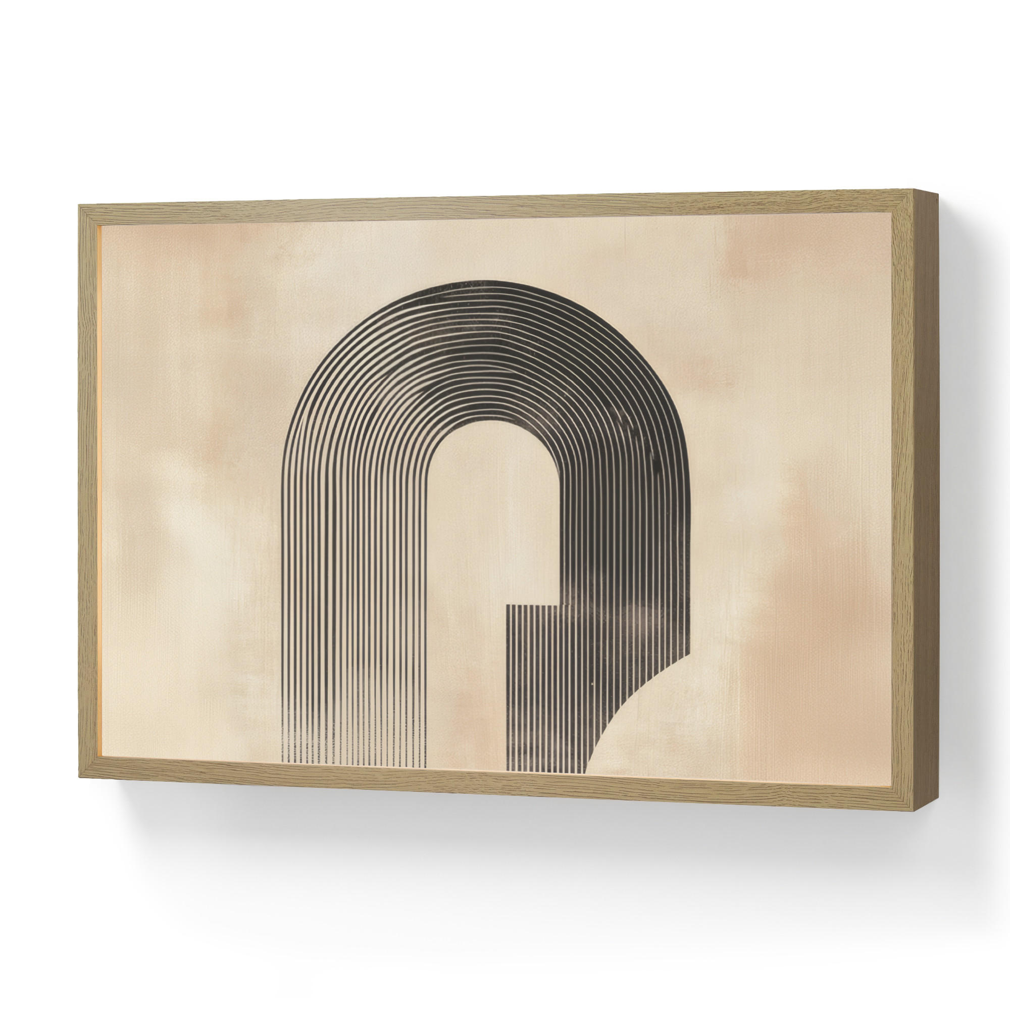 OnlyWow NÁSTĚNNÁ LAMPA S AKUMULÁTOREM Luk - Pruhy - Minimalistický - Černý 60x40 cm